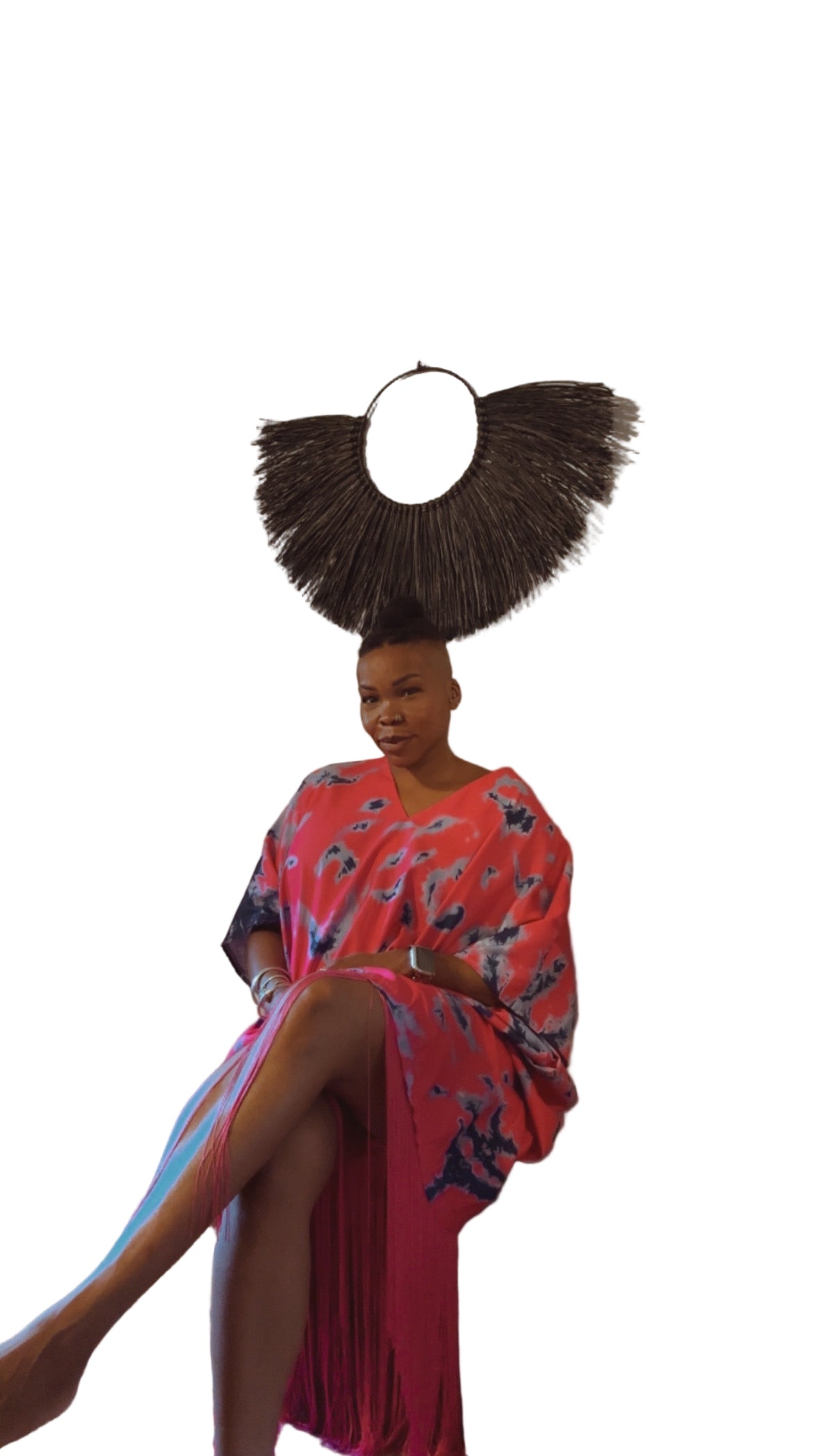 Pink/Blue Fringe Kaftan