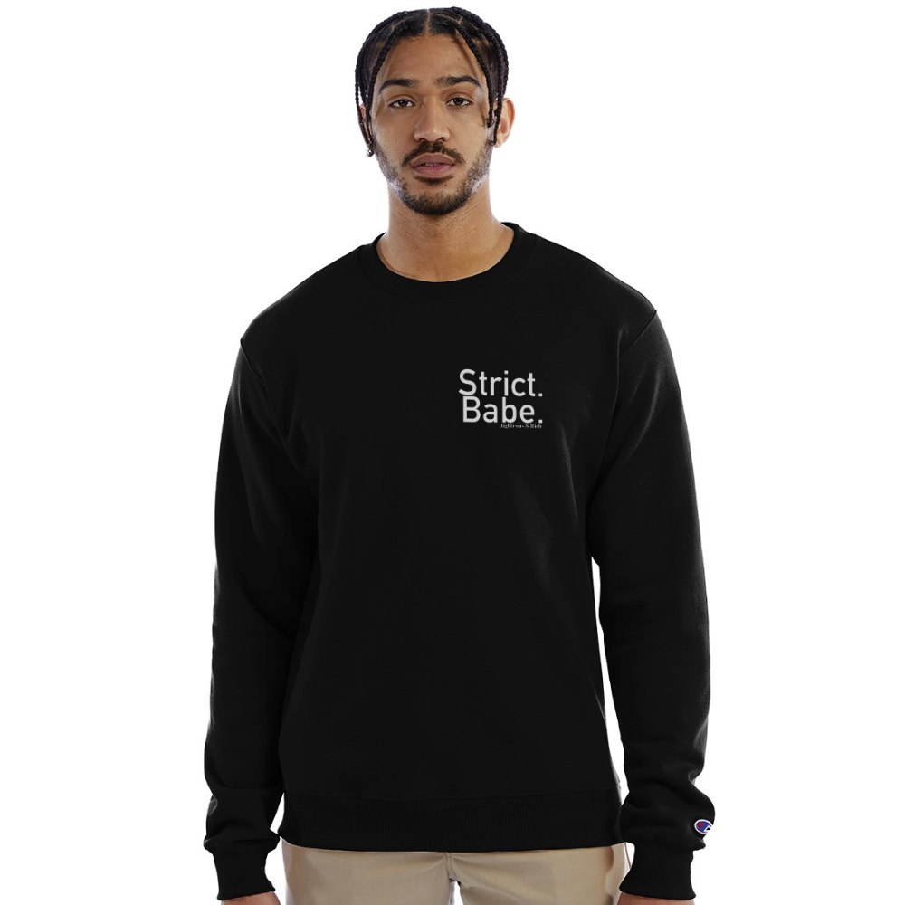 Righteous & Rich x Champion Strict Babe Unisex Powerblend Sweatshirt - black