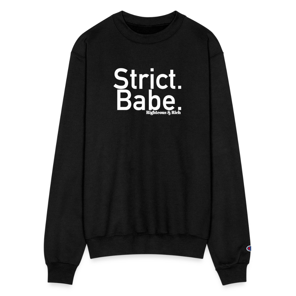 Righteous & Rich x Champion Strict Babe Unisex Powerblend Sweatshirt - black
