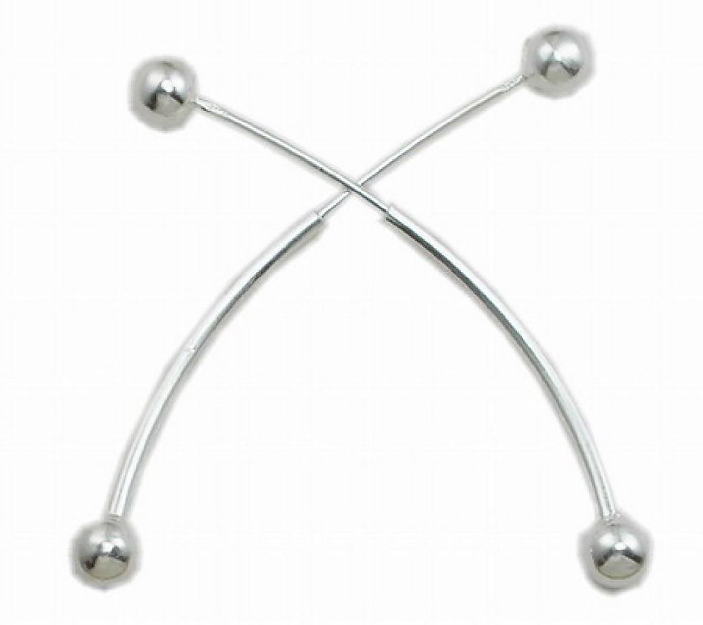 Sterling Silver Large Barbell Earrings