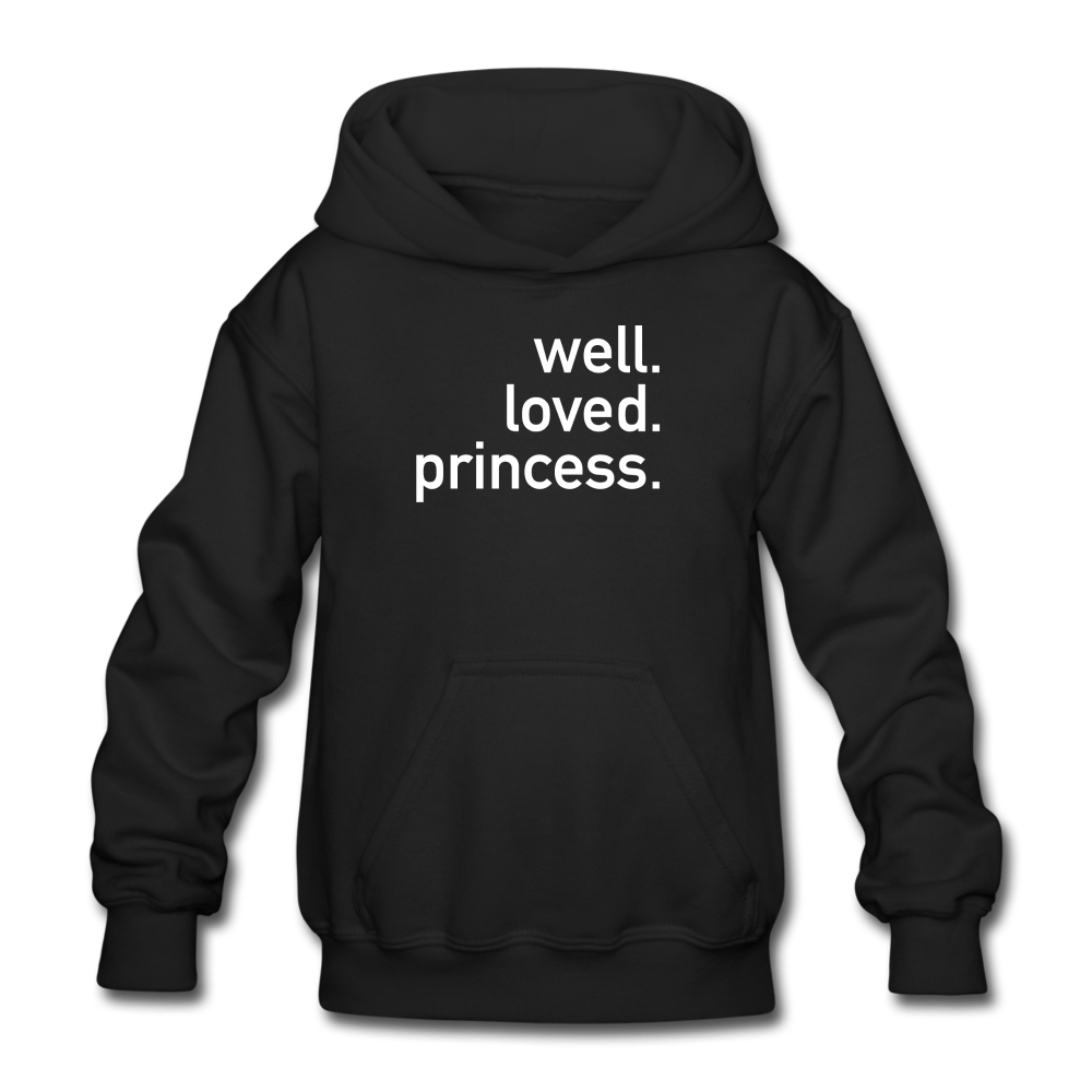 Well Loved Princess Heavy Blend Youth Hoodie - black