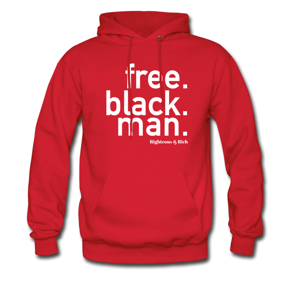 Free Black Man Hoodie - red