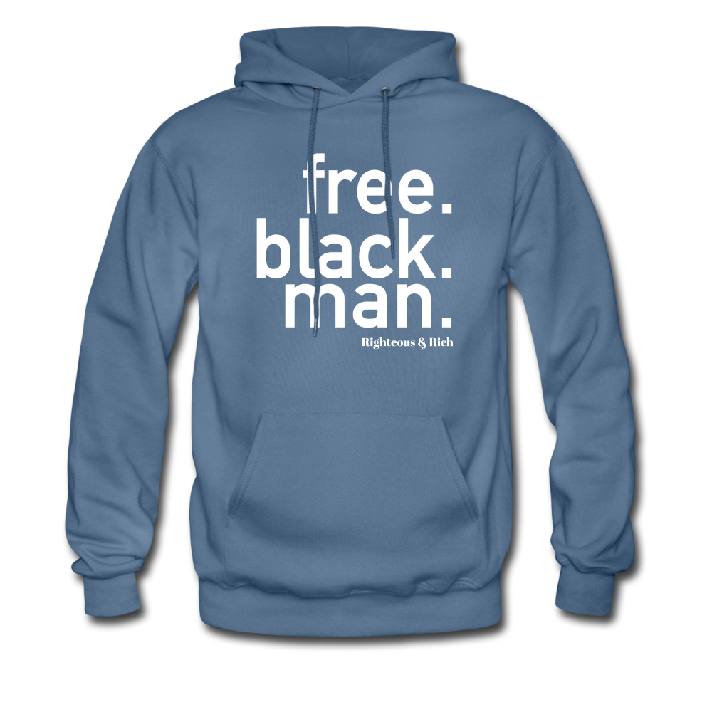 Free Black Man Hoodie - denim blue