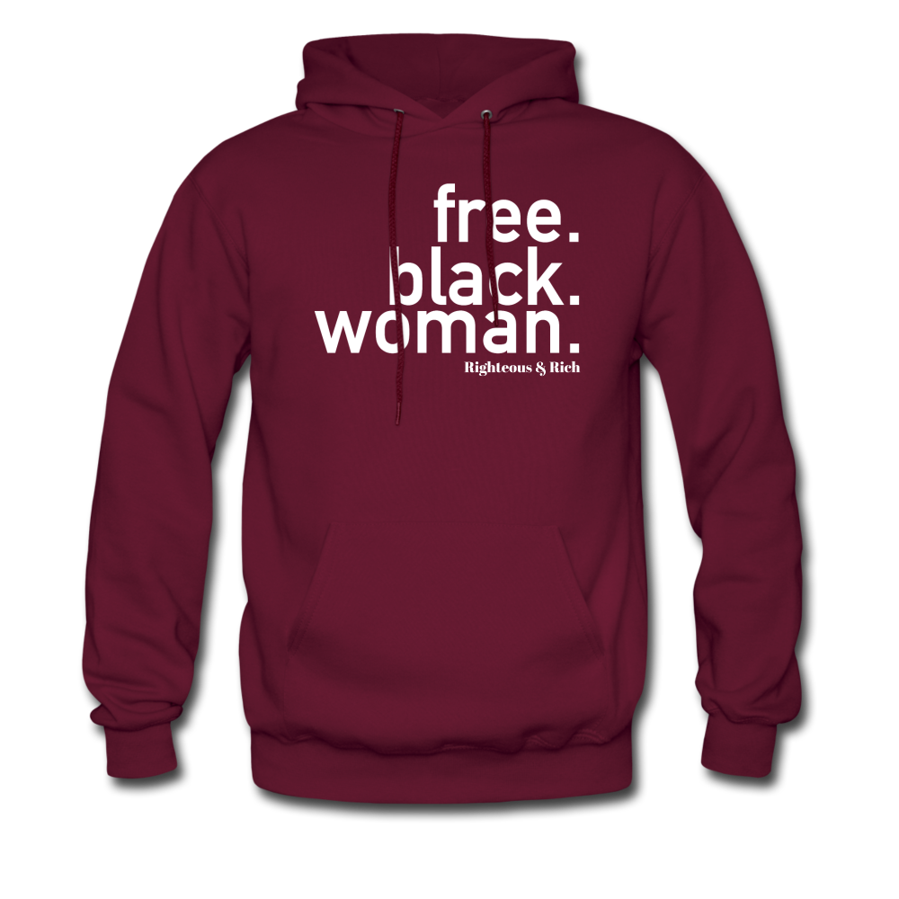 Free Black Woman Hoodie UNISEX - burgundy