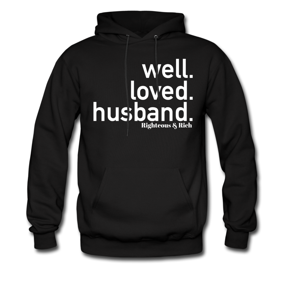Well Loved Husband Hoodie - black