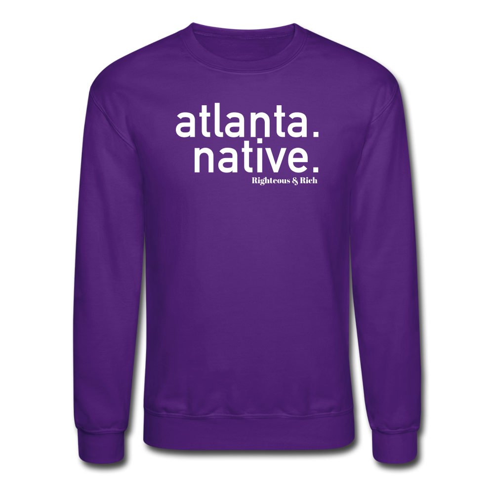 Atlanta Native Crewneck Sweatshirt(smaller graphic) - purple