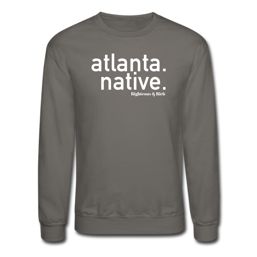 Atlanta Native Crewneck Sweatshirt(smaller graphic) - asphalt gray