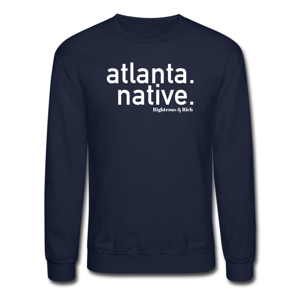 Atlanta Native Crewneck Sweatshirt(smaller graphic) - navy
