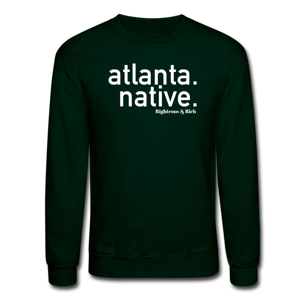 Atlanta Native Crewneck Sweatshirt(smaller graphic) - forest green