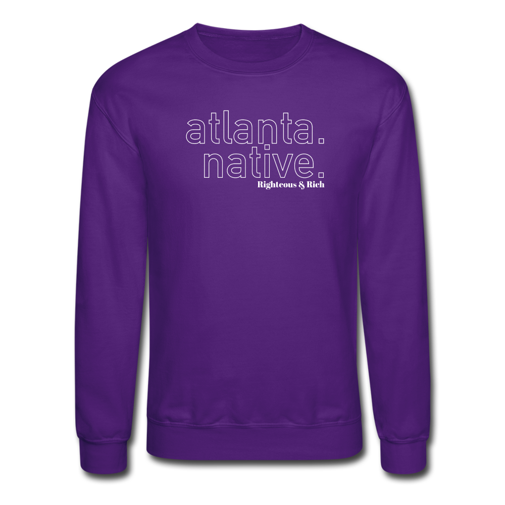 Atlanta Native Crewneck Sweatshirt(smaller graphic) - purple