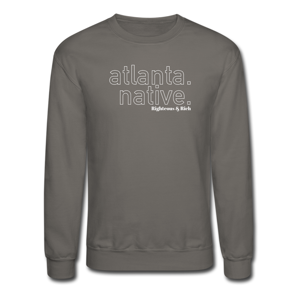 Atlanta Native Crewneck Sweatshirt(smaller graphic) - asphalt gray
