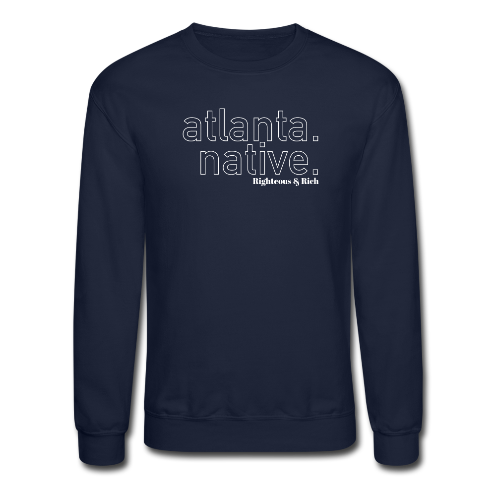Atlanta Native Crewneck Sweatshirt(smaller graphic) - navy