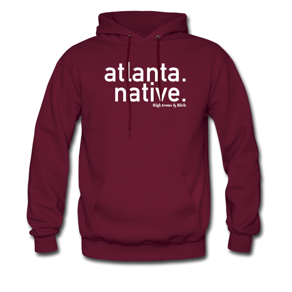 Atlanta Native Hoodie UNISEX(smaller graphic) - burgundy