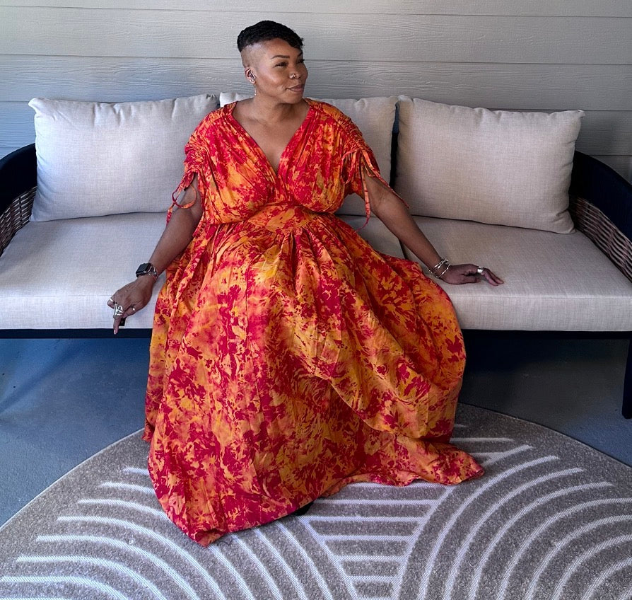 Fiery Elegance Maxi Dress