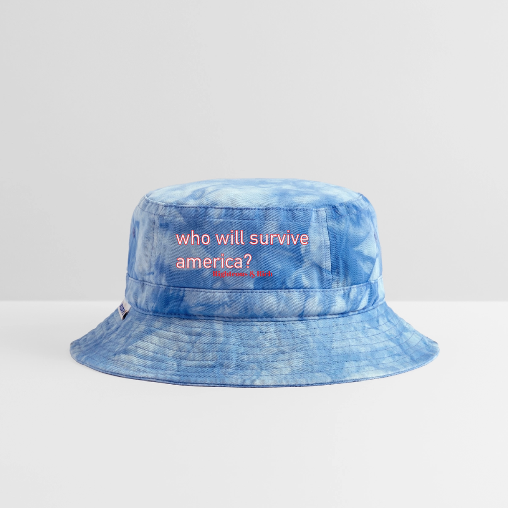 Who Will Survive America Tie Dye Bucket Hat - light Blue Tie Dye
