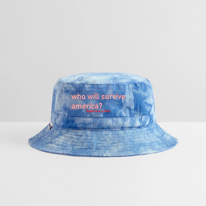 Who Will Survive America Tie Dye Bucket Hat - light Blue Tie Dye