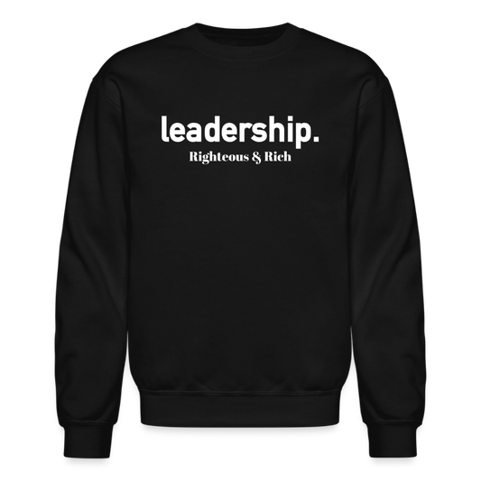 LEADERSHIP. Black Unisex Crewneck Sweatshirt - black