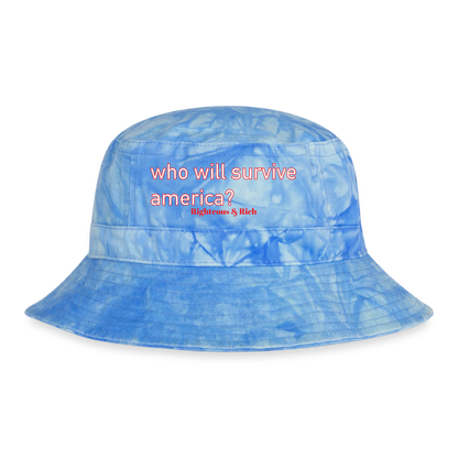 Who Will Survive America Tie Dye Bucket Hat - light Blue Tie Dye