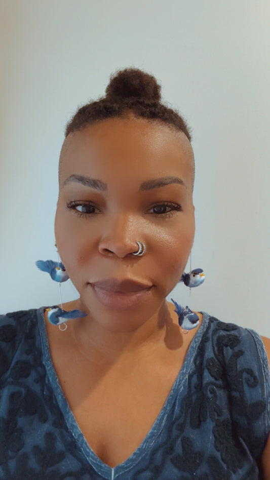 Blue Birds of a Feather Earrings