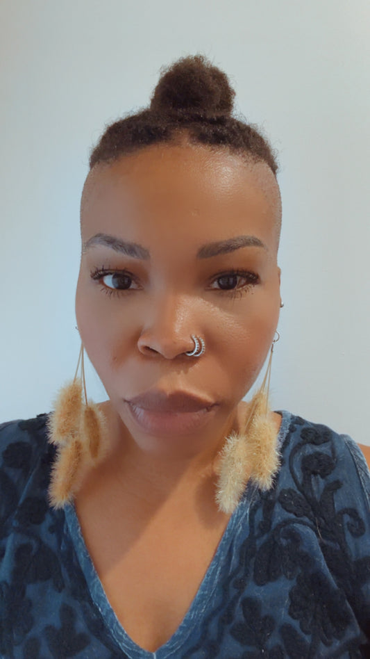 Tan Cattail Earrings