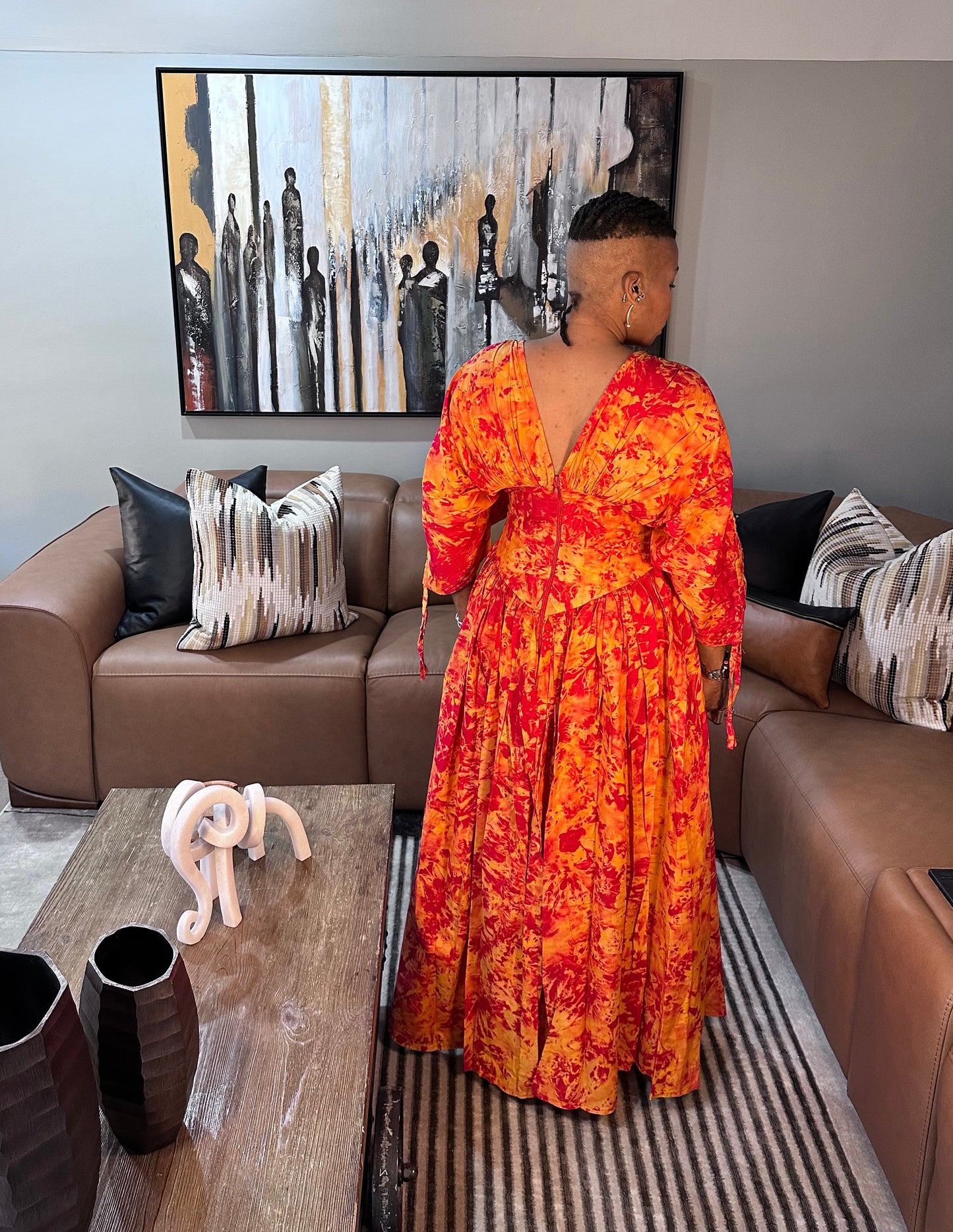 Fiery Elegance Maxi Dress