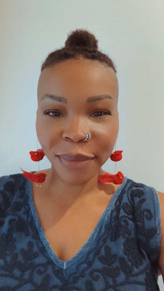 Red Birds of a Feather Earrings