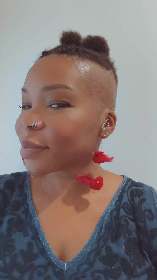 Red Birds of a Feather Earrings