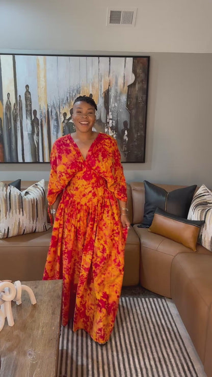 Fiery Elegance Maxi Dress