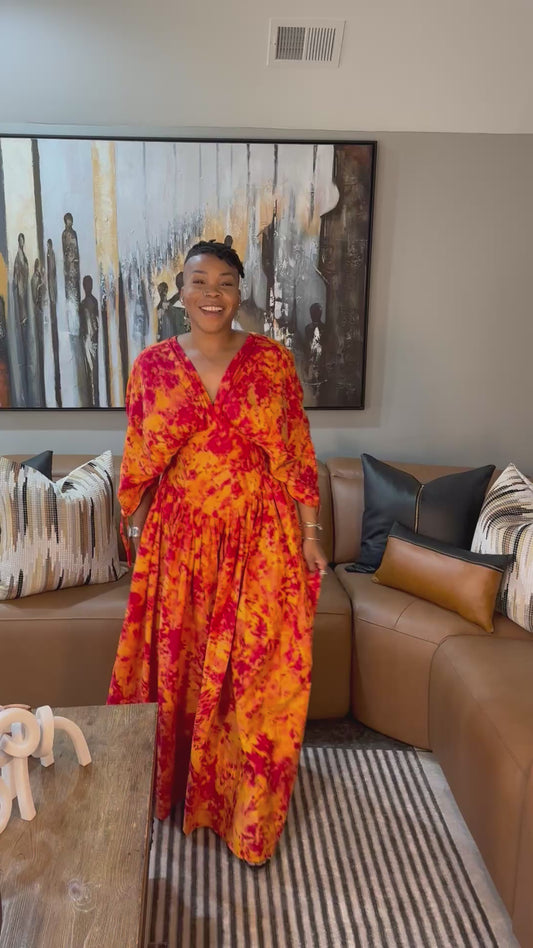 Fiery Elegance Maxi Dress