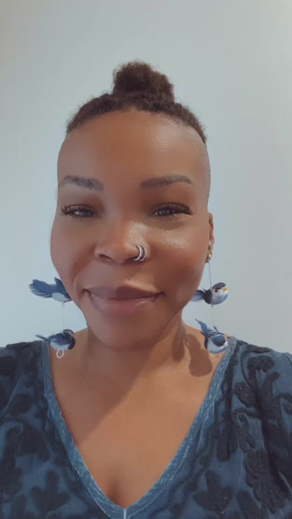Blue Birds of a Feather Earrings