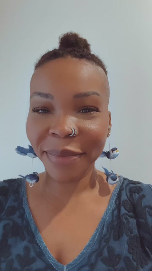 Blue Birds of a Feather Earrings