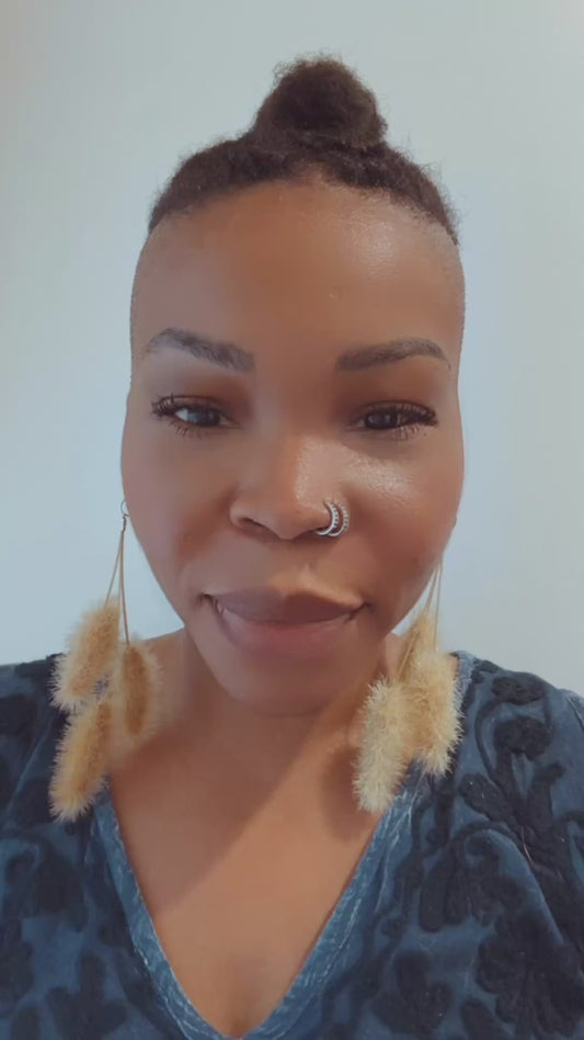 Tan Cattail Earrings