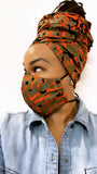 Tribal Camo Washable Face Masks+Headwrap