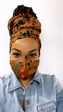 Tribal Camo Washable Face Masks+Headwrap