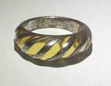 Vintage Sterling Silver Citrine Glass Ring (Size 5)