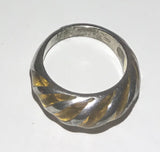 Vintage Sterling Silver Citrine Glass Ring (Size 5)