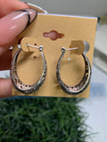 Vintage Sterling Silver Oval Filigree Earrings