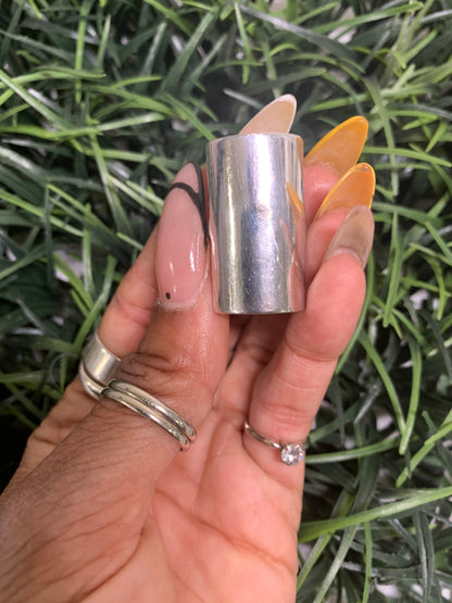 Vintage Silver Wide Band Statement Large Ring Sz. 7