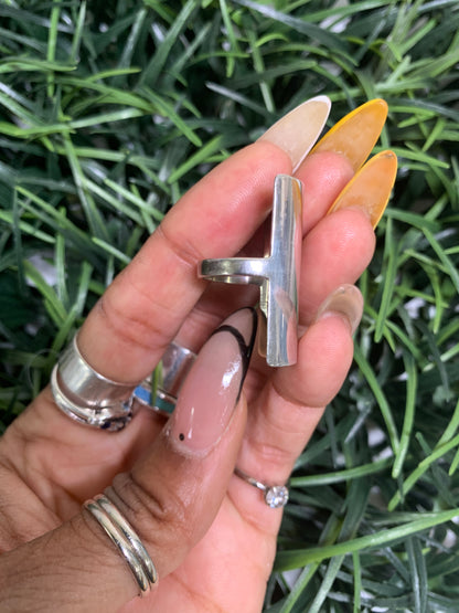 Vintage Silver Wide Band Statement Large Ring Sz. 7