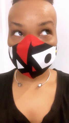 Deco Red/Yellow Washable Face Masks