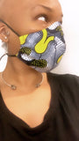 Shock Navy/Yellow Washable Face Masks