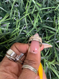 Sterling Silver Mother-Of-Pearl Inlay Cigar Band Ring (Size 7.25)