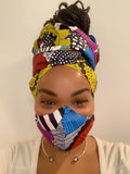 Disco Washable Face Masks+Headwrap