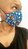 Tide Turquoise/Orange/White Washable Face Masks