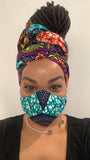 Majestic Purple Washable Face Masks+Headwrap