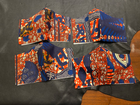 Bometsi Navy/Red/Cream Washable Face Masks