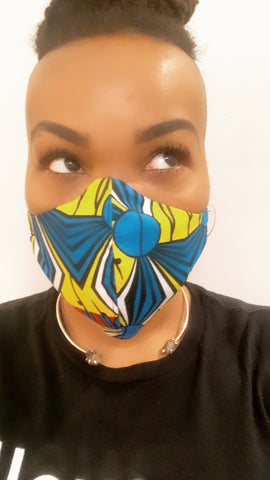 Hi-Tech Yellow/Turquoise/Red Washable Face Masks