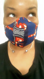 Bometsi Navy/Red/Cream Washable Face Masks