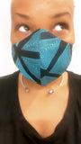 Maze Turquoise/Black Washable Face Masks