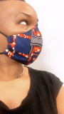 Bometsi Navy/Red/Cream Washable Face Masks